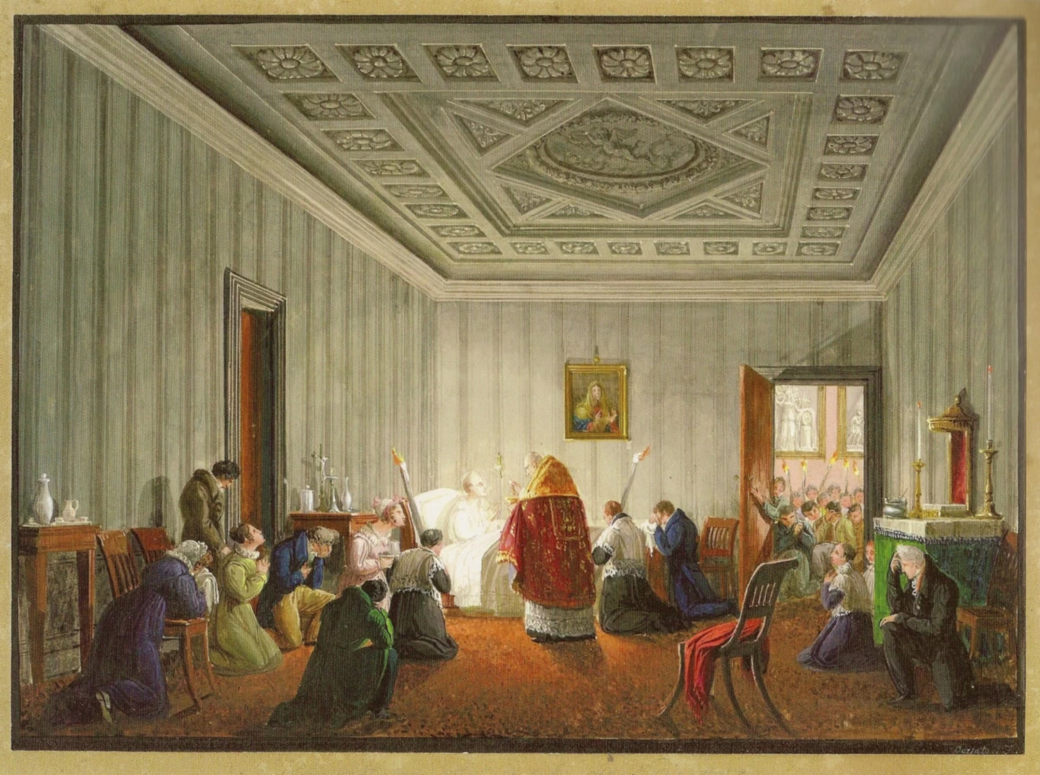 La stanza ove spirò Canova in casa Francesconi, 1824